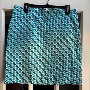 Talbots 12 Cute Whale Print Skirt